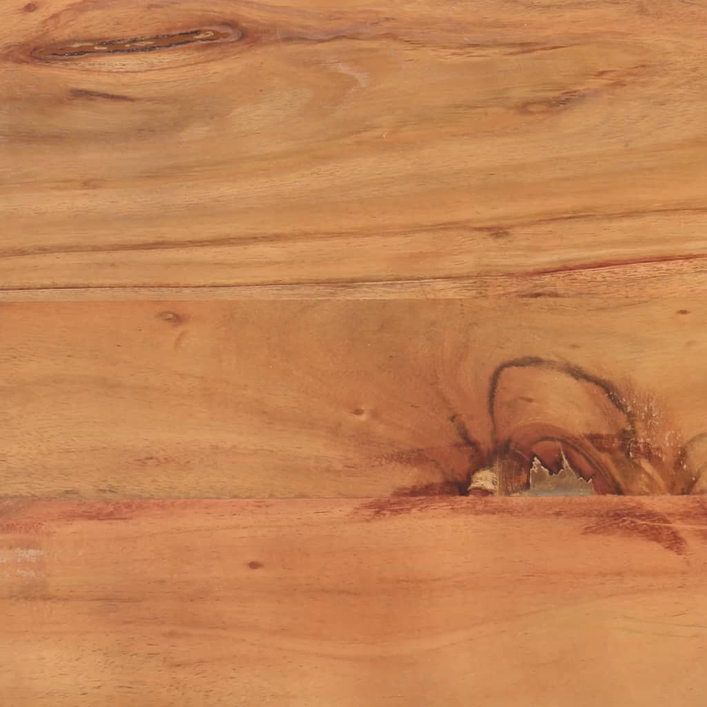 Mesa auxiliar de madera maciza acacia y hierro 35x35x45 cm