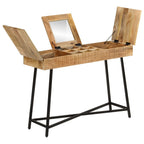 Mesa tocador madera maciza mango rugosa y hierro 105x35x75 cm