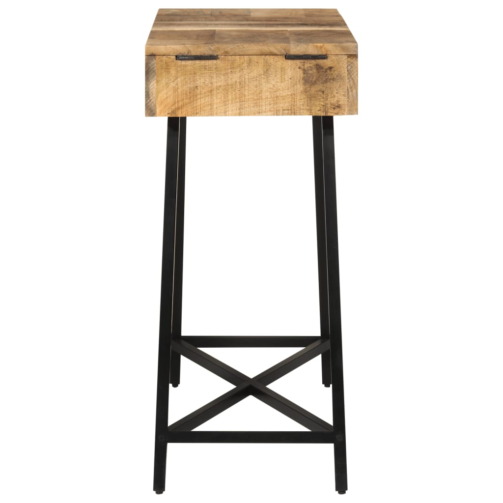Mesa tocador madera maciza mango rugosa y hierro 105x35x75 cm