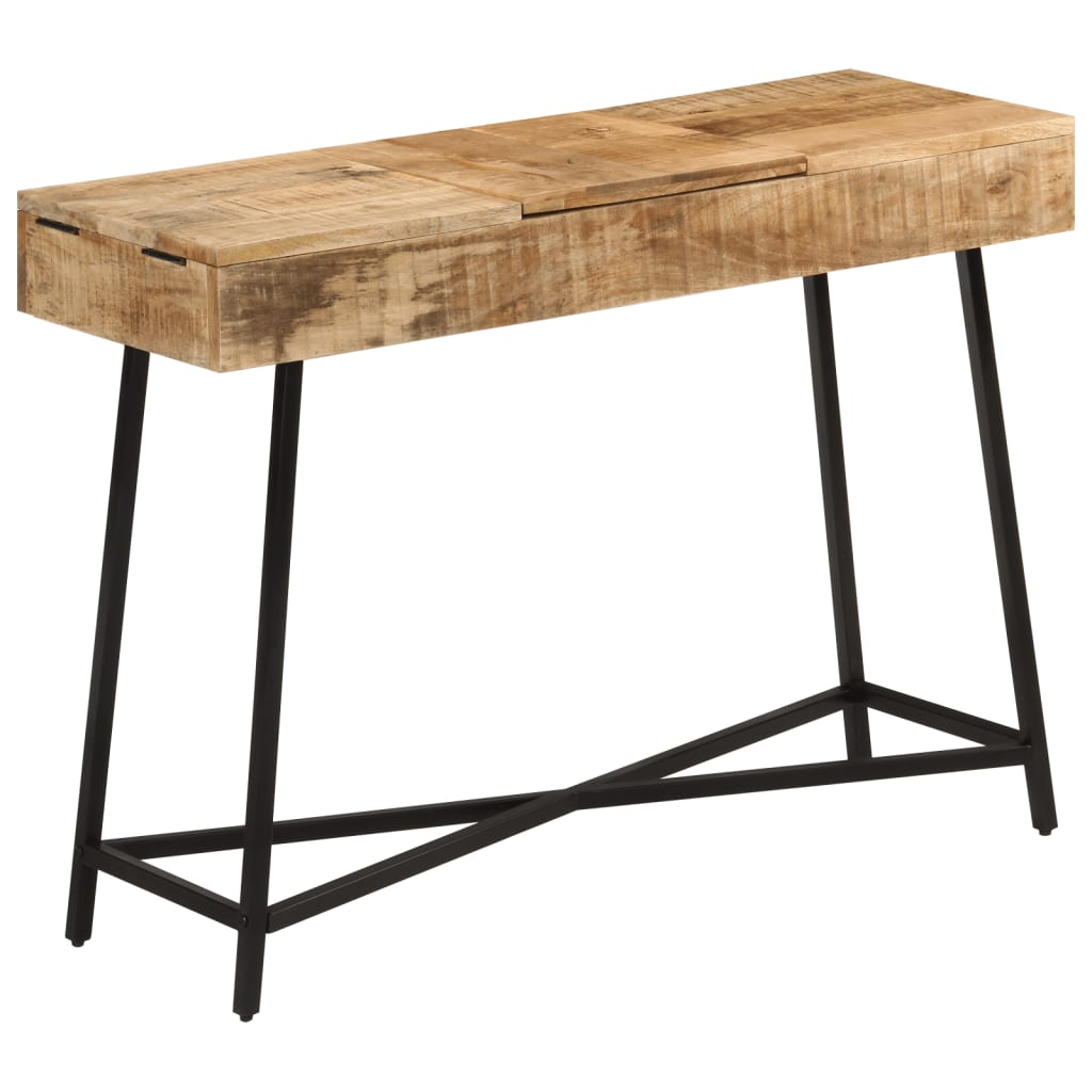 Mesa tocador madera maciza mango rugosa y hierro 105x35x75 cm