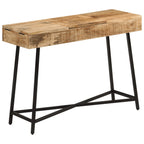 Mesa tocador madera maciza mango rugosa y hierro 105x35x75 cm