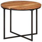 Mesa de centro de madera maciza de acacia y hierro 35x35x30 cm