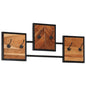 Solid acacia wood and iron wall coat rack 90x1x35 cm