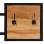 Perchero de pared madera maciza de acacia y hierro 90x1x35 cm