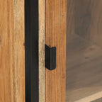 Mueble de baño madera maciza de acacia y hierro 40x30x90 cm