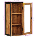 Mueble de baño madera maciza de acacia y hierro 40x30x90 cm