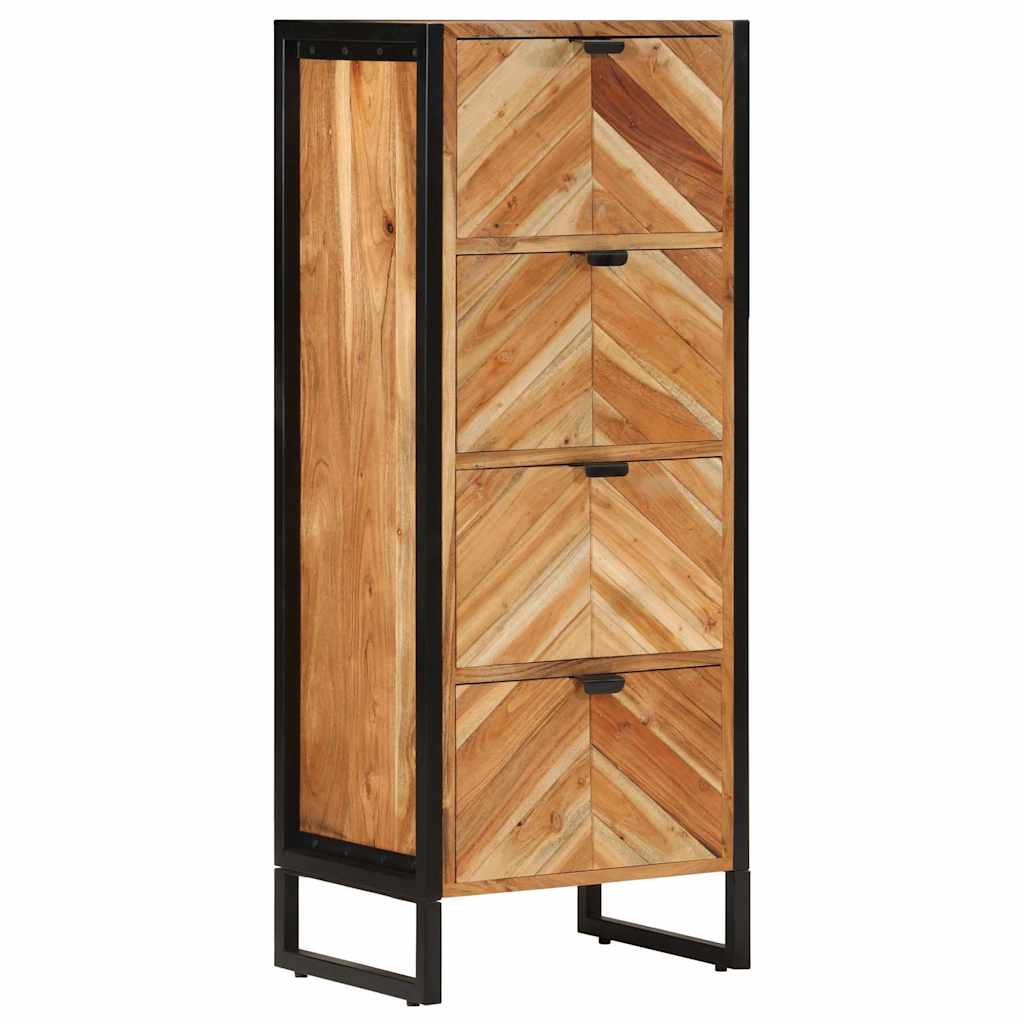 Mueble de baño hierro y madera maciza de mango 40x27x90 cm