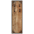 Perchero madera maciza de mango rugosa 35x8x110 cm