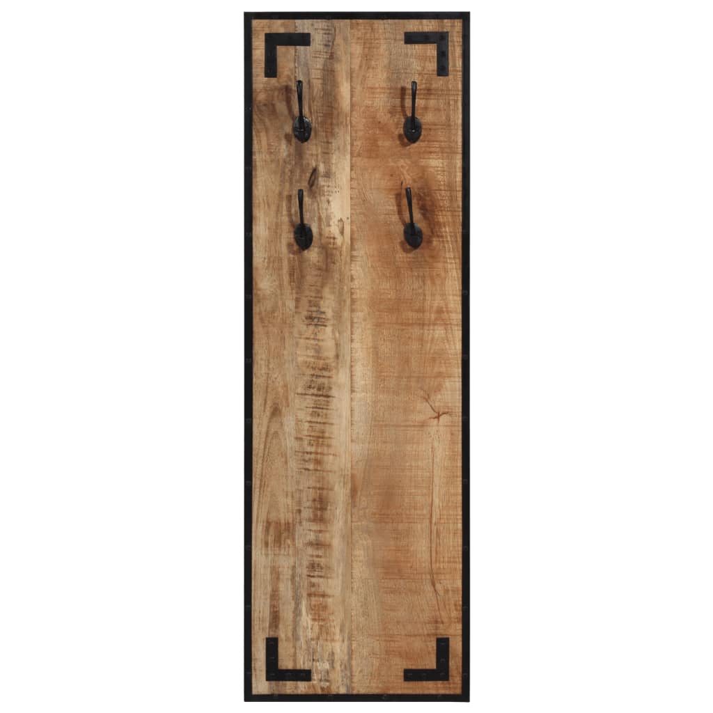 Perchero madera maciza de mango rugosa 35x8x110 cm