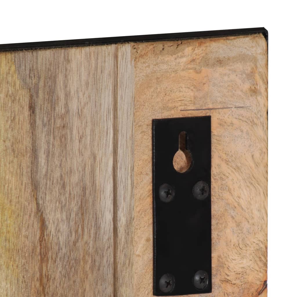 Perchero madera maciza de mango rugosa 35x8x110 cm