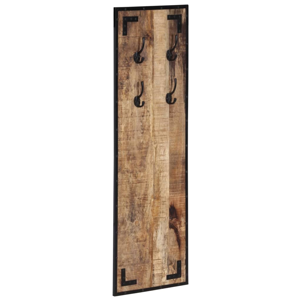 Perchero madera maciza de mango rugosa 35x8x110 cm