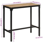Mesa de bar madera maciza de mango rugoso 110x55x107 cm