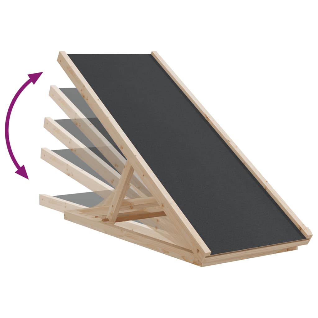 Rampa para perros madera maciza de abeto gris 100x40 cm