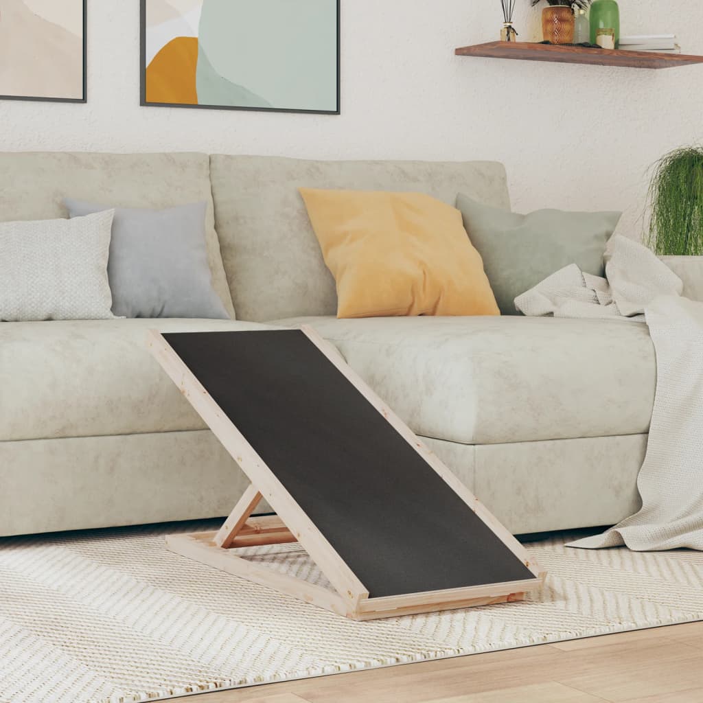 Rampa para perros madera maciza de abeto gris 100x40 cm