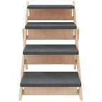 Escalera para perros madera maciza de abeto gris 105x47 cm