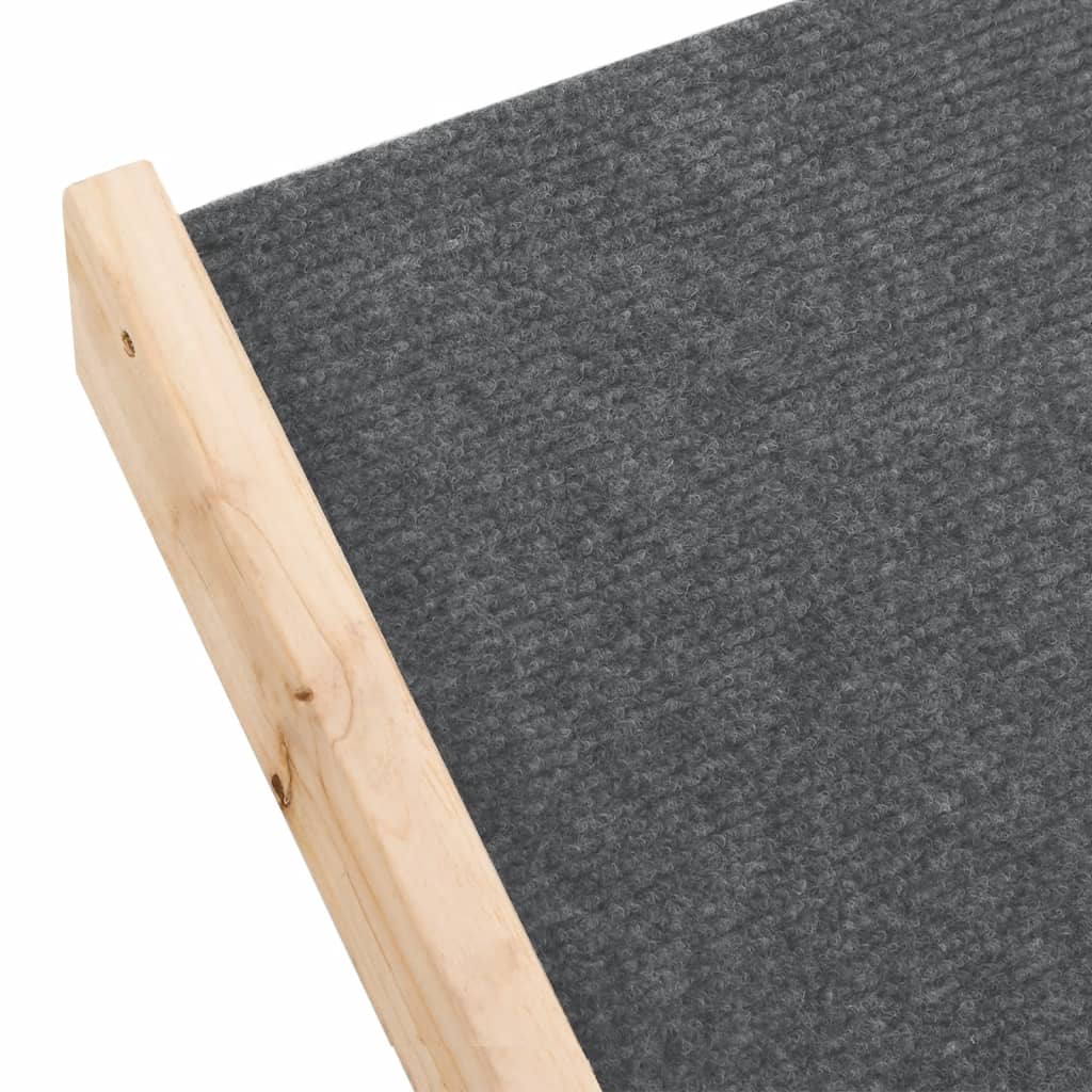 Escalera para perros madera maciza de abeto gris 105x47 cm