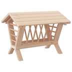 Comedero de heno para conejos madera maciza abeto 44x33x33 cm