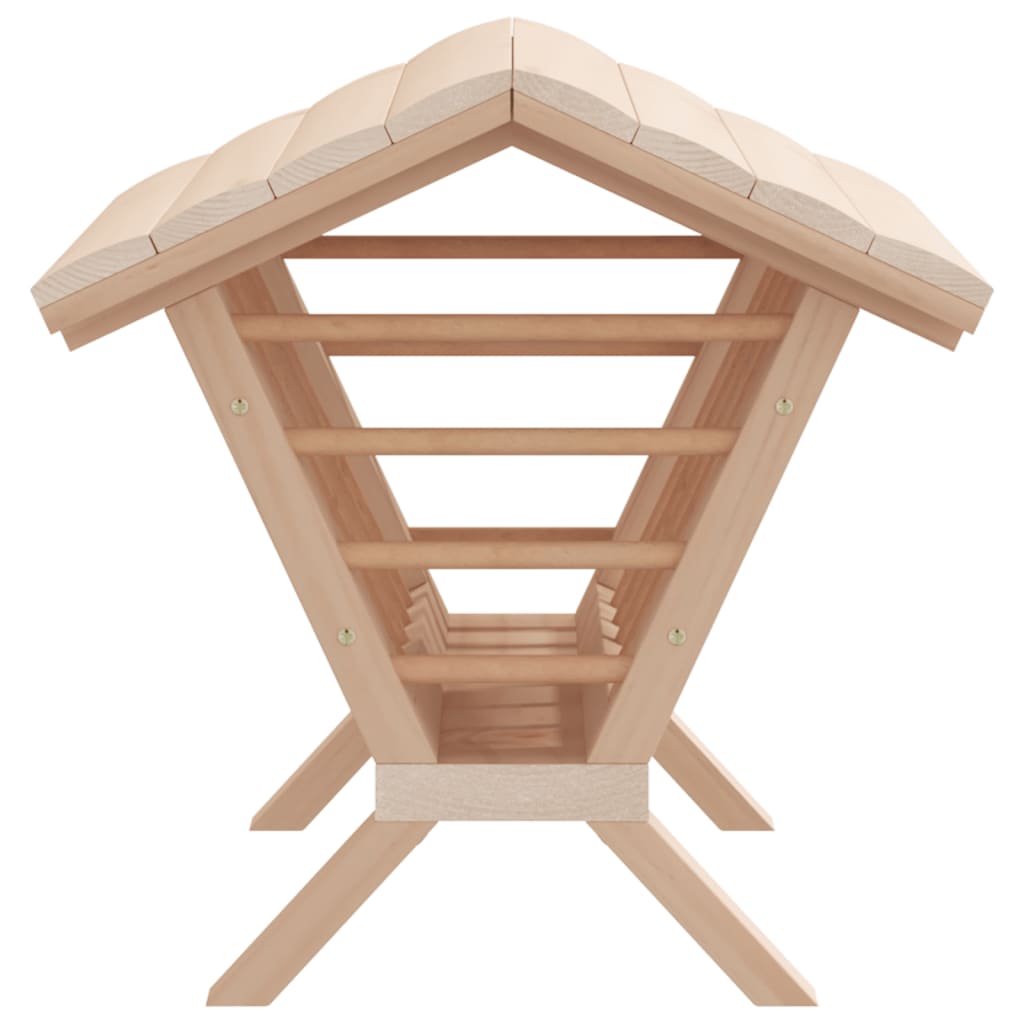 Comedero de heno para conejos madera maciza abeto 44x33x33 cm