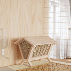Comedero de heno para conejos madera maciza abeto 44x33x33 cm