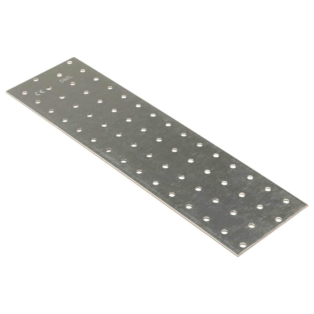 Placas perforadas 20 uds acero galvanizado 2 mm 300x80 mm