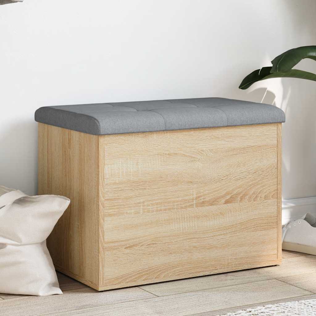 Banco de almacenaje blanco 102x42x45 cm madera de ingeniería