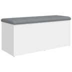 Banco de almacenaje blanco 102x42x45 cm madera de ingeniería