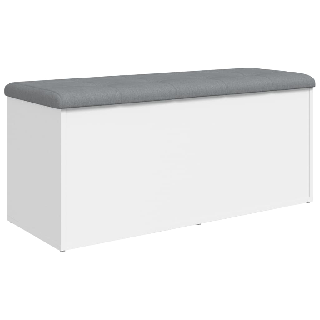 Banco de almacenaje blanco 102x42x45 cm madera de ingeniería