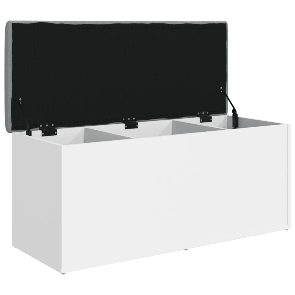 Banco de almacenaje blanco 102x42x45 cm madera de ingeniería