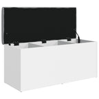 Banco de almacenaje blanco 102x42x45 cm madera de ingeniería