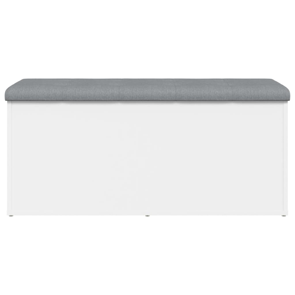Banco de almacenaje blanco 102x42x45 cm madera de ingeniería