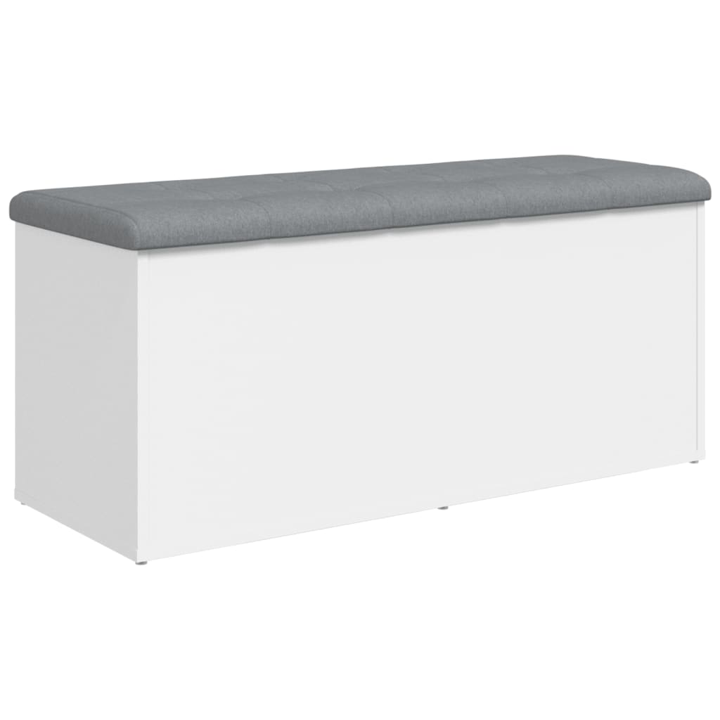 Banco de almacenaje blanco 102x42x45 cm madera de ingeniería
