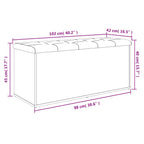 Banco de almacenaje blanco 102x42x45 cm madera de ingeniería
