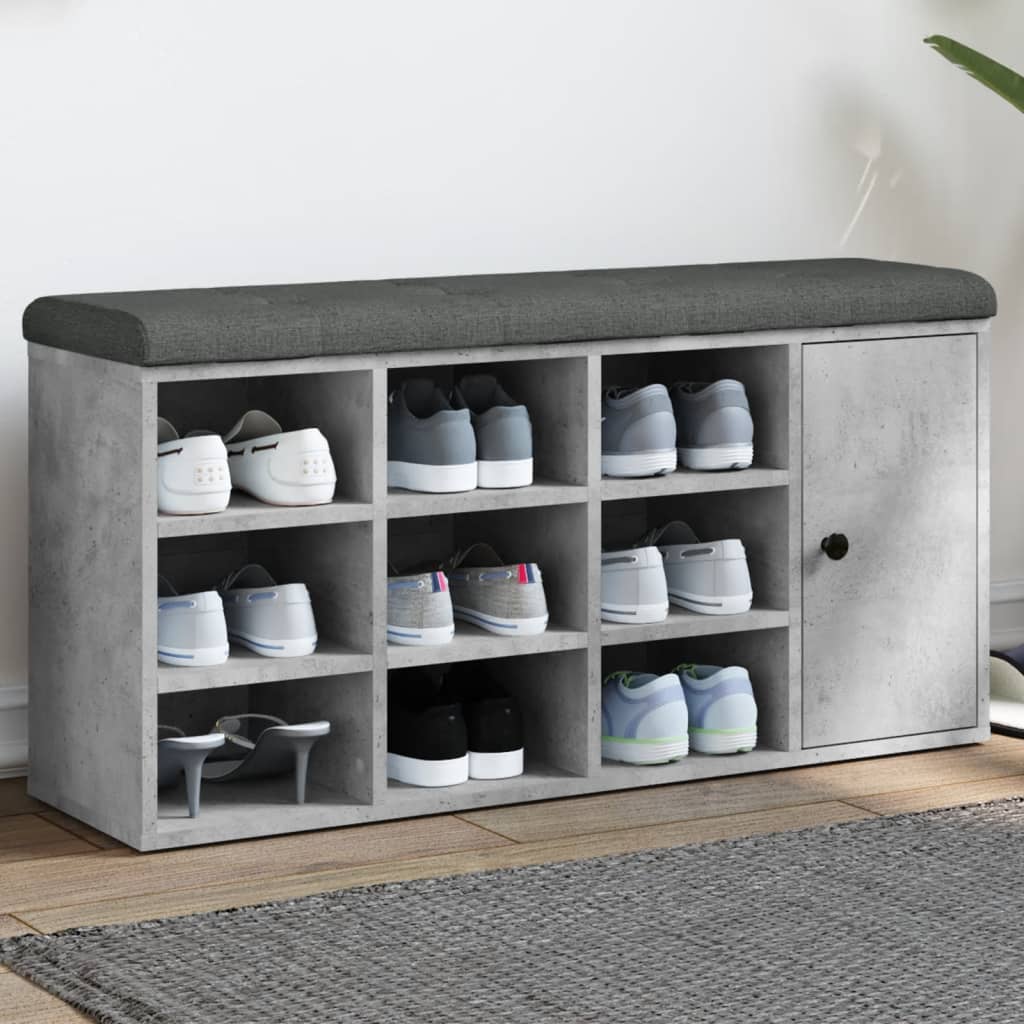 Zapatero con cajón abatible gris Sonoma 82x32x56 cm