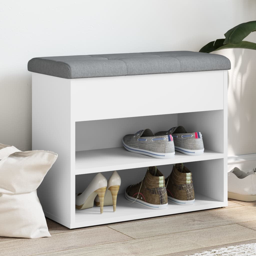 Zapatero ALTA madera maciza de pino blanco 100x35x45 cm