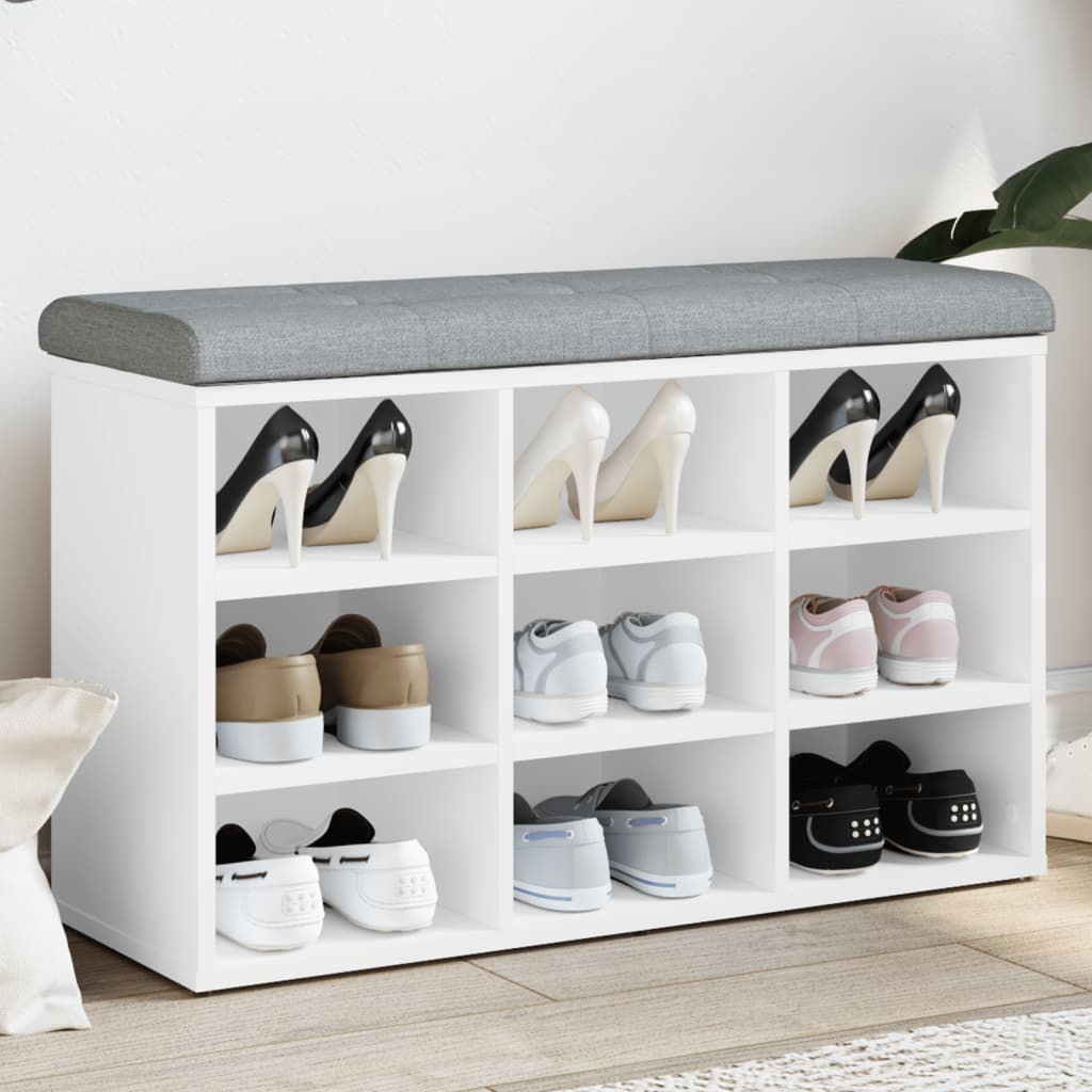 Zapatero ALTA madera maciza de pino blanco 100x35x45 cm