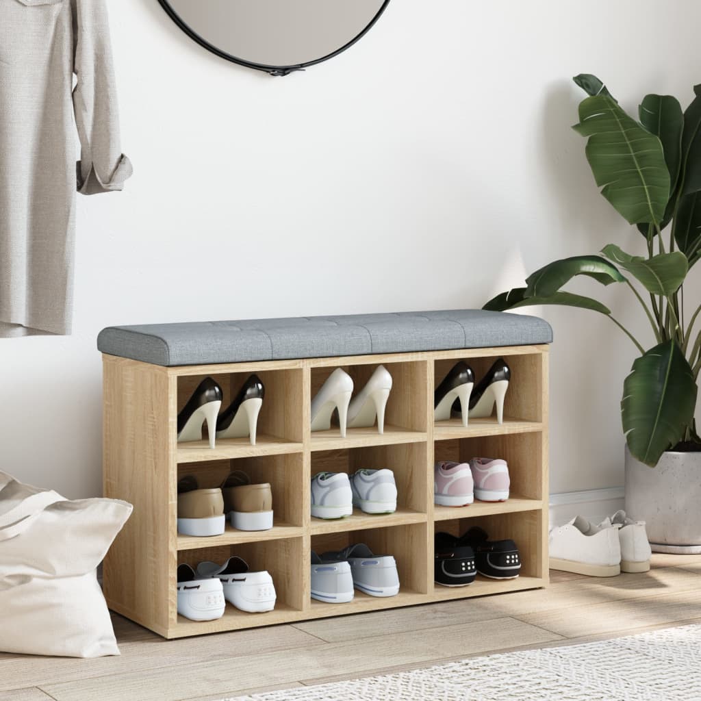 Zapatero roble Sonoma 82x32x50 cm madera de ingeniería