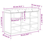 Zapatero roble Sonoma 82x32x50 cm madera de ingeniería