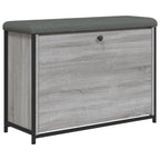 Zapatero con cajón abatible gris Sonoma 82x32x56 cm