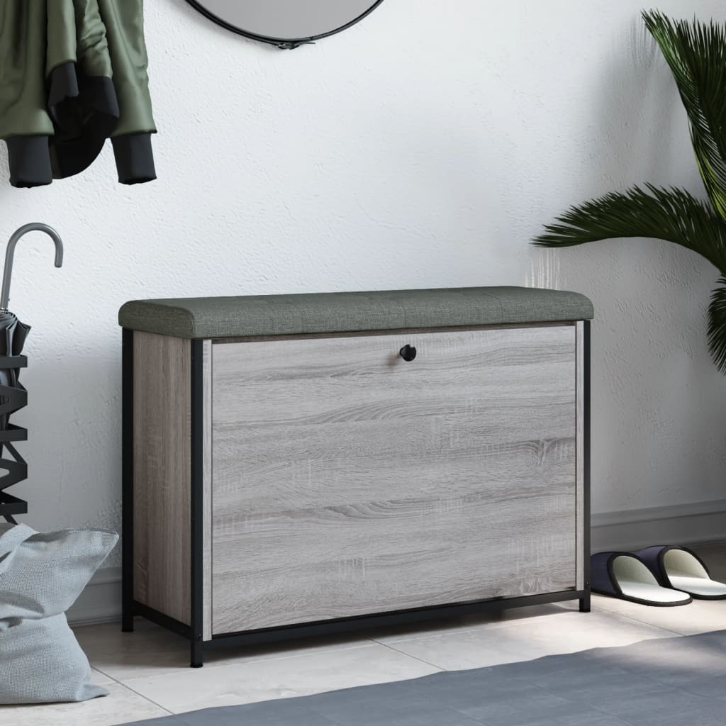 Zapatero con cajón abatible gris Sonoma 82x32x56 cm