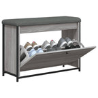 Zapatero con cajón abatible gris Sonoma 82x32x56 cm