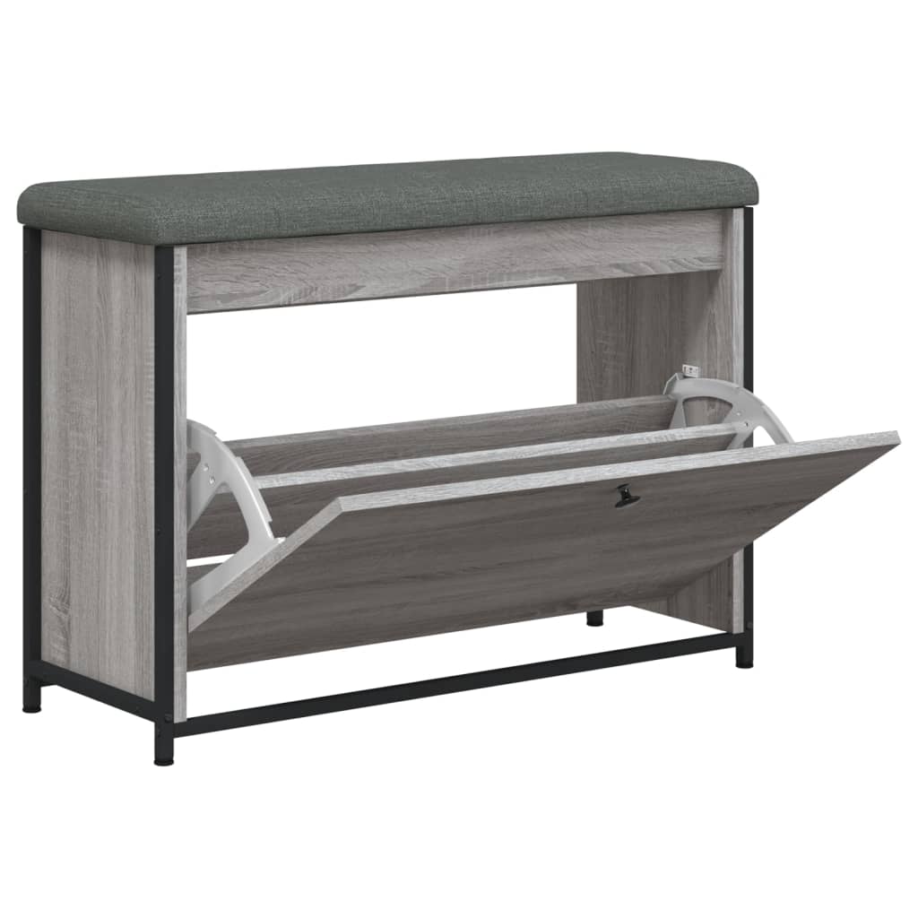 Zapatero con cajón abatible gris Sonoma 82x32x56 cm