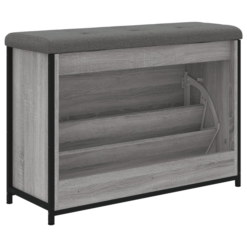 Zapatero con cajón abatible gris Sonoma 82x32x56 cm