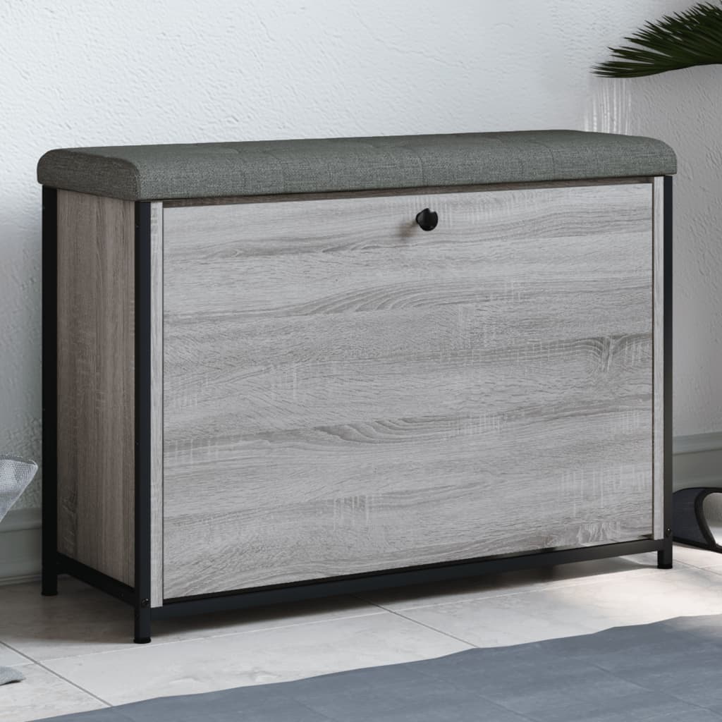 Zapatero con cajón abatible gris Sonoma 82x32x56 cm