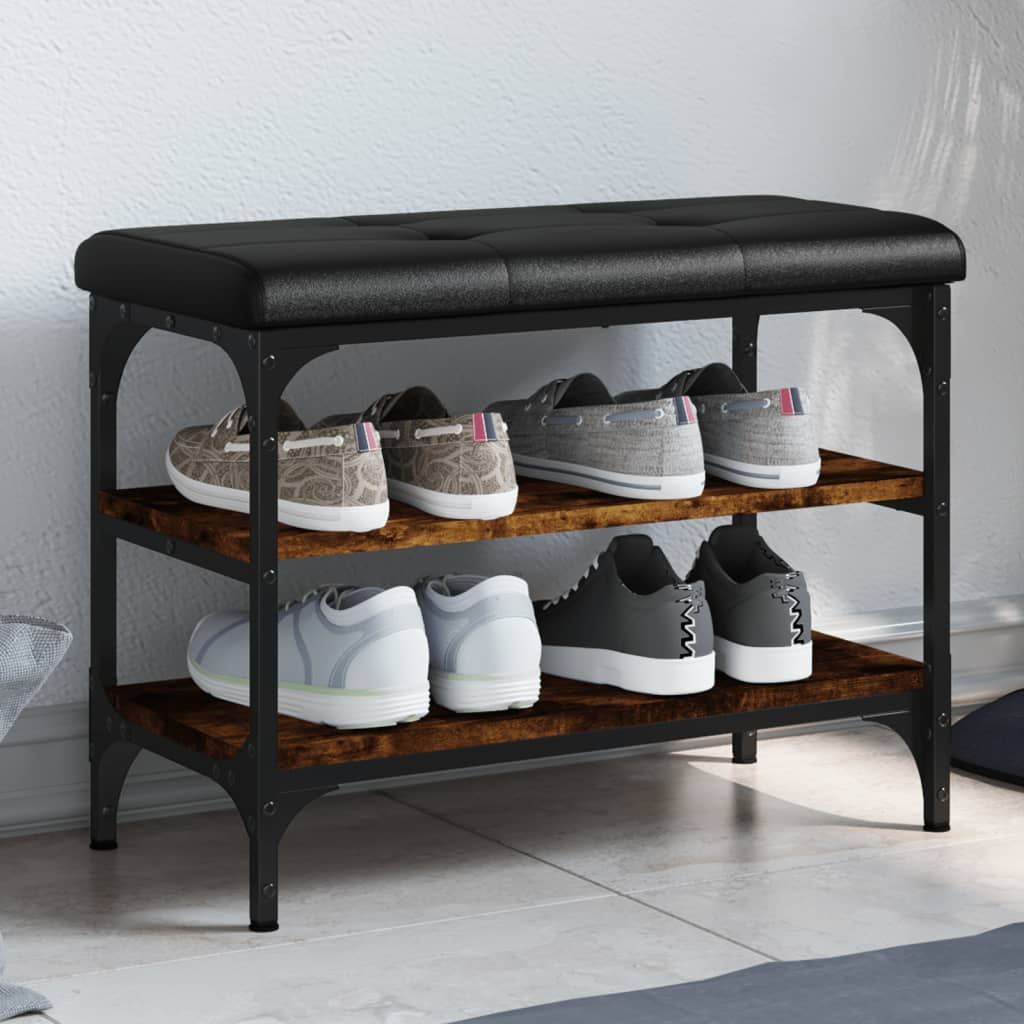 Zapatero con cajón abatible gris Sonoma 82x32x56 cm