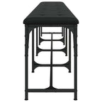 Banco de comedor acero y cuero sintético negro 248x32x45 cm