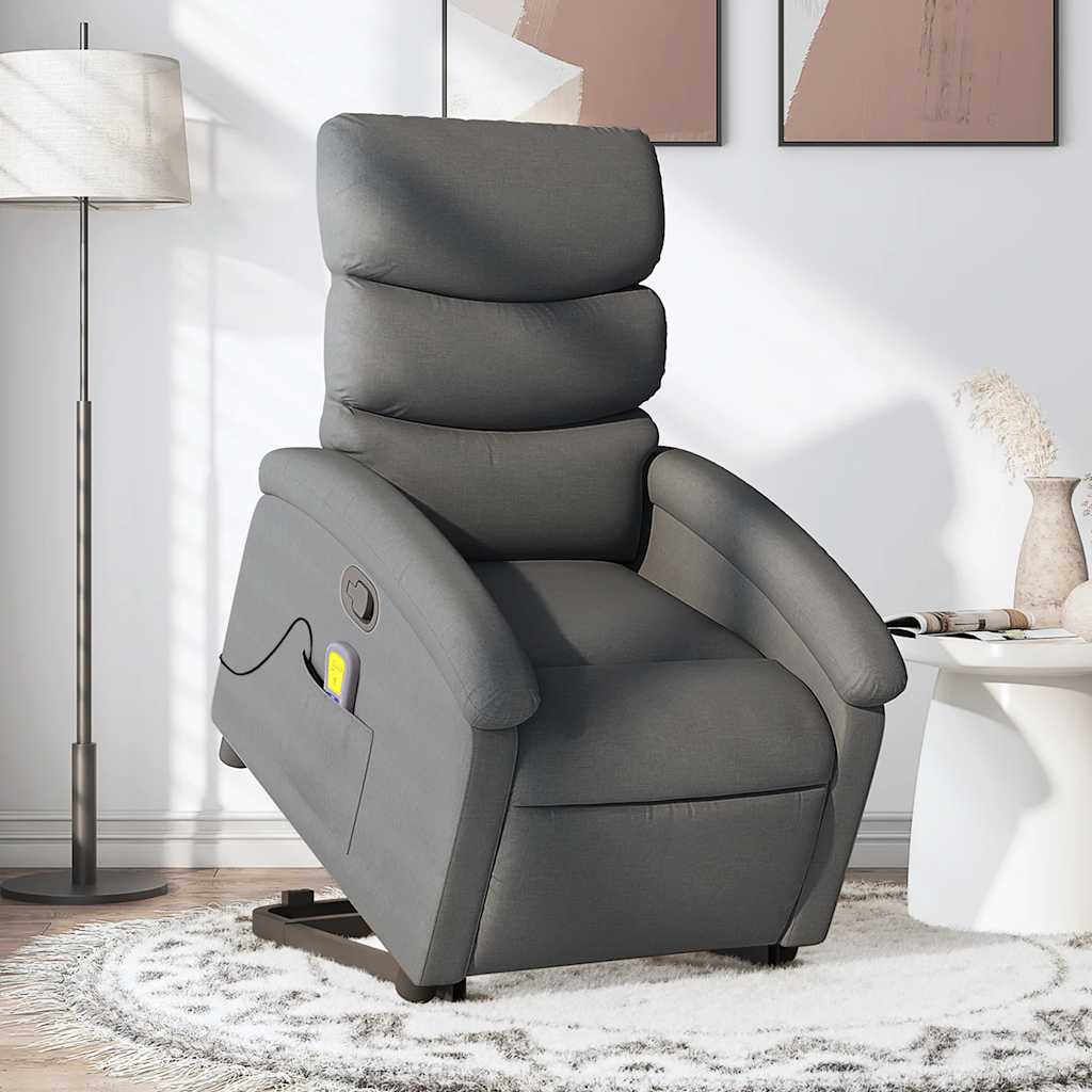 Silla de masaje reclinable de pie de tela color crema