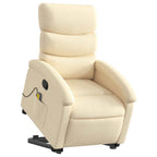 Silla de masaje reclinable de pie de tela color crema