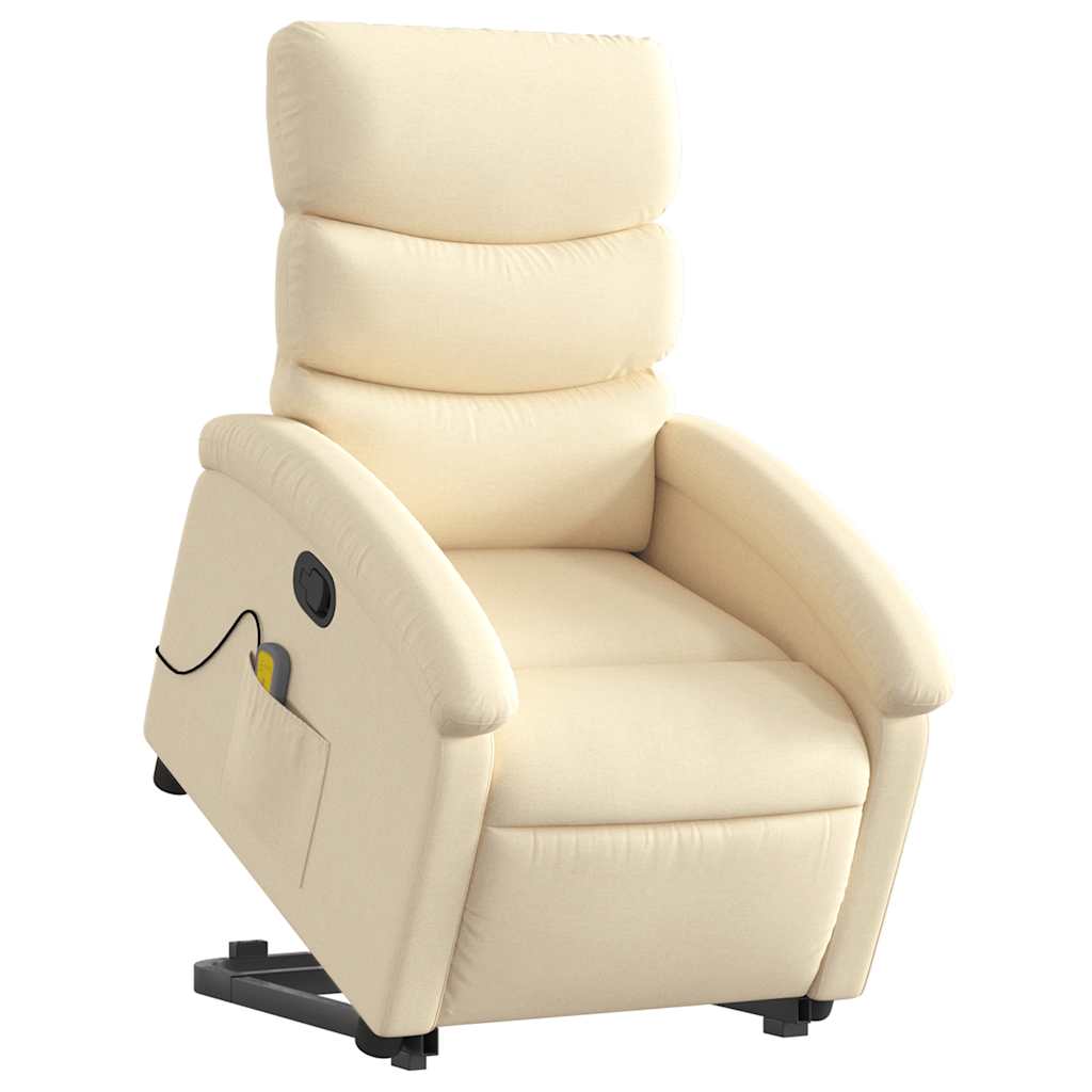 Silla de masaje reclinable de pie de tela color crema