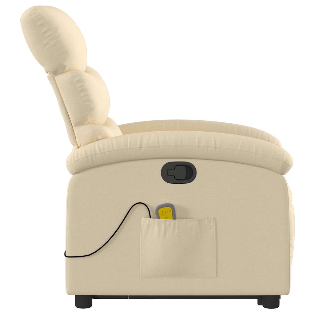 Silla de masaje reclinable de pie de tela color crema