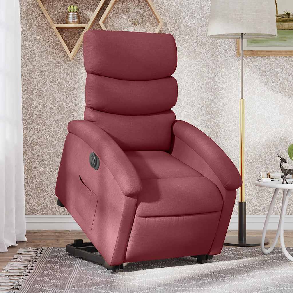 Sillón eléctrico reclinable elevable de tela azul